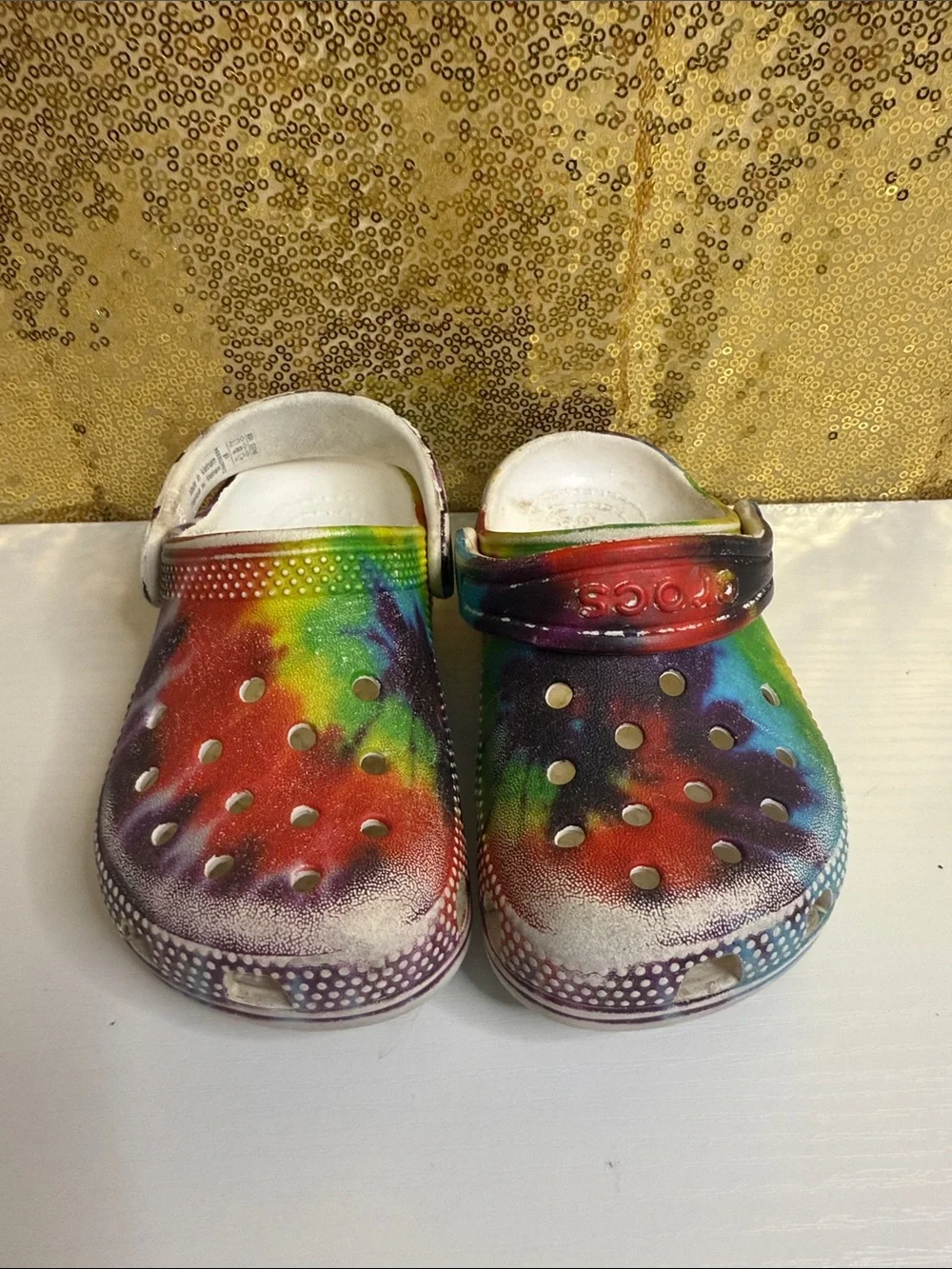 CROCS Kids Multicolor Tie-Dye Slip-On Clogs